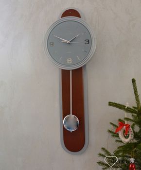 Zegar ścienny do salonu JVD drewno ze szkłem NS17014 41 to ozdobny, prosty zegar pasujący do każdego wnętrza. Ciekawa stylizacja zegara drewnianego ze szkłem. wymarzony prezent (7).JPG